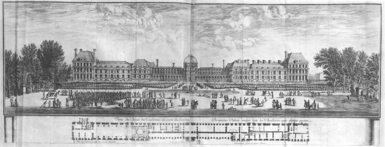 Ansicht des Palais des Tuileries von den Gärten aus (Stich) von Israël Silvestre the Younger