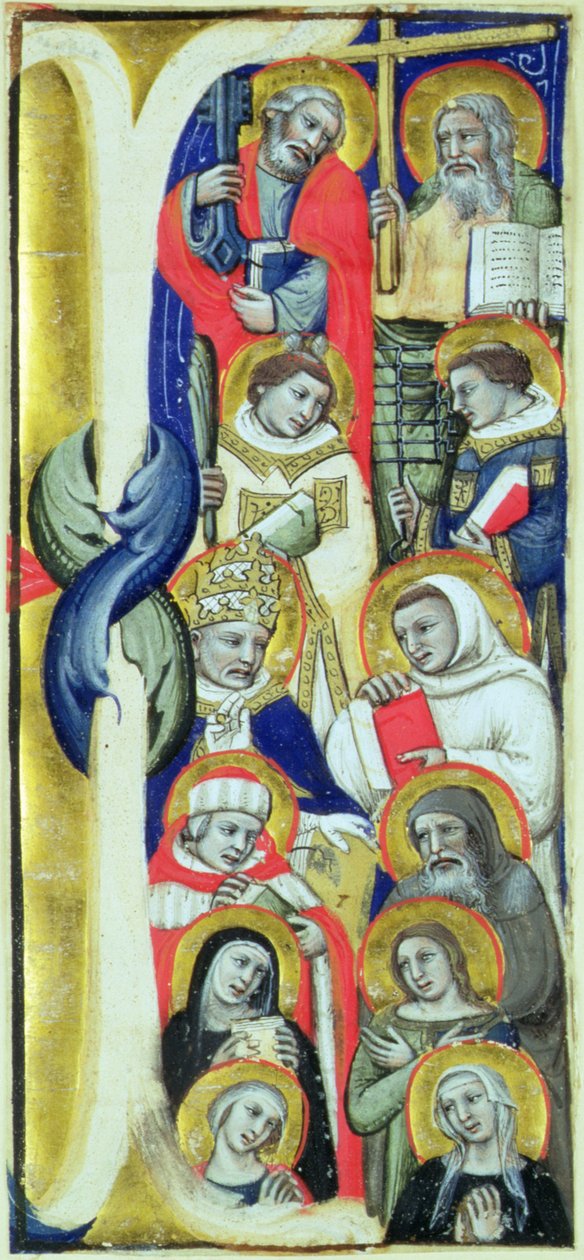 Ein Fries mit Medaillons, die Christus, St. Petrus, St. Paulus und die Jünger sowie die Jungfrau Maria darstellen von Italian School