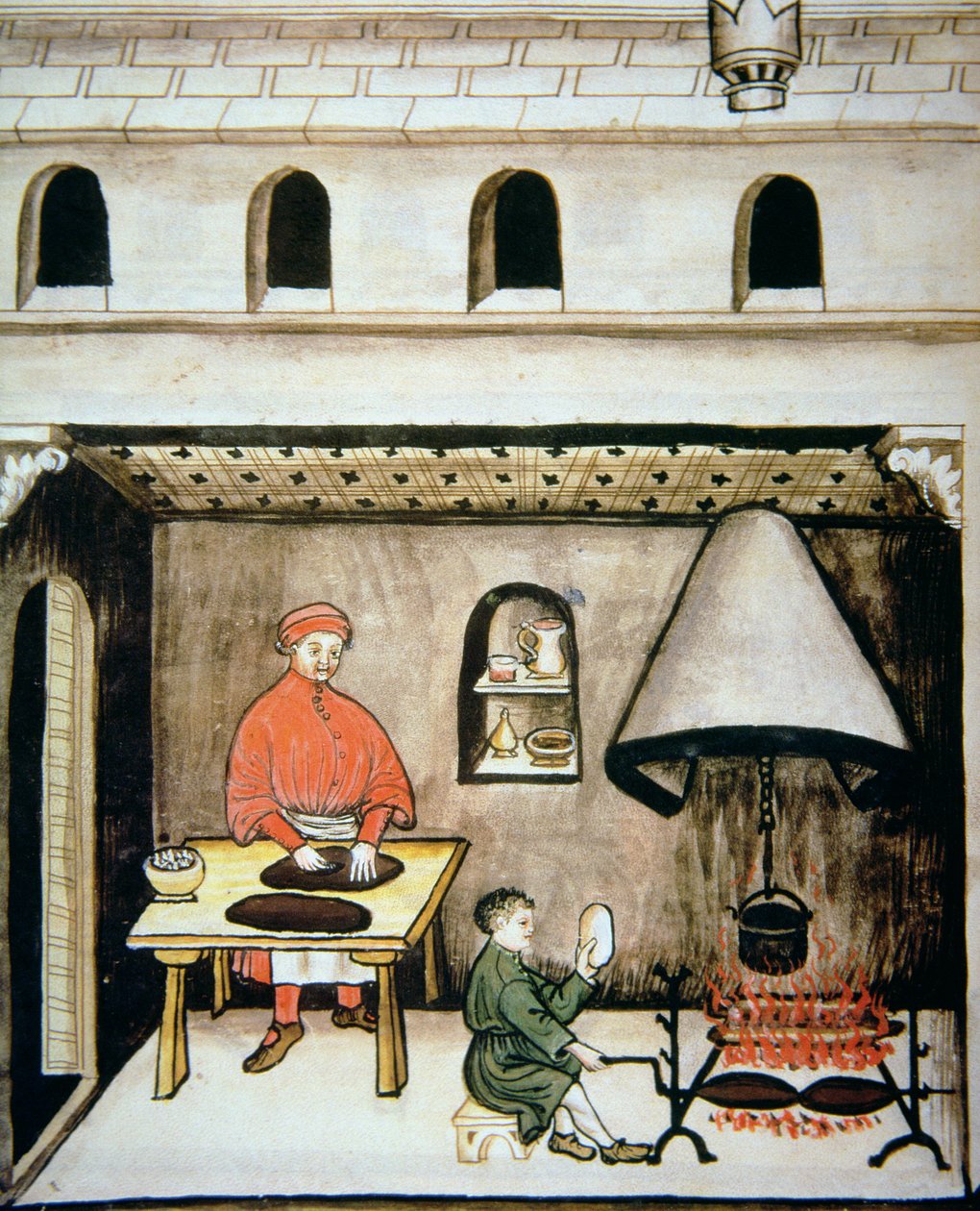 Nova 2644 fol.80v Zubereitung der Milz, aus Tacuinum Sanitatis von Italian School