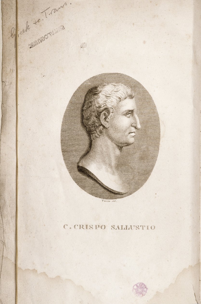 Porträt von Gaius Crispus Sallust (ca. 85-35 v. Chr.), graviert von Antonio Verico von Italian School