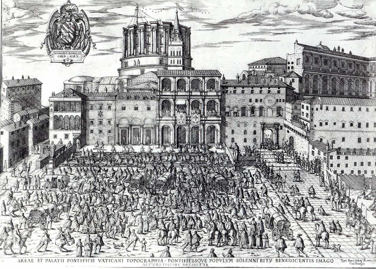 Der Segen von Papst Pius V. auf dem Petersplatz ca. 1567 von Italian School