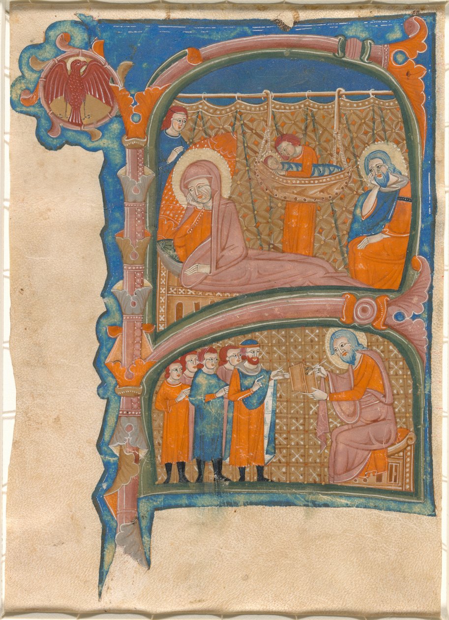 Geburt und Namensgebung von Johannes dem Täufer von Italian 13th Century