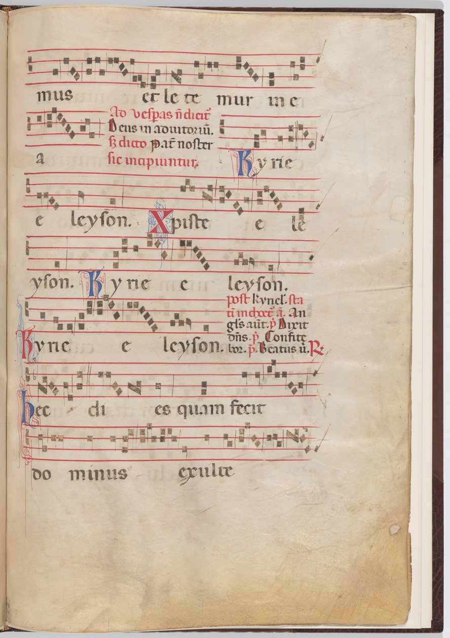Blatt 5 aus einem Antiphonar-Fragment von Italian 13th Century