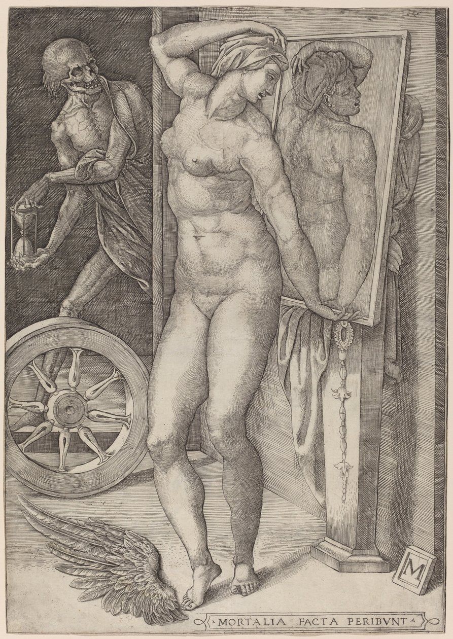 Allegorie der Eitelkeit (Der Tod überrascht eine Frau) von Italian 16th Century