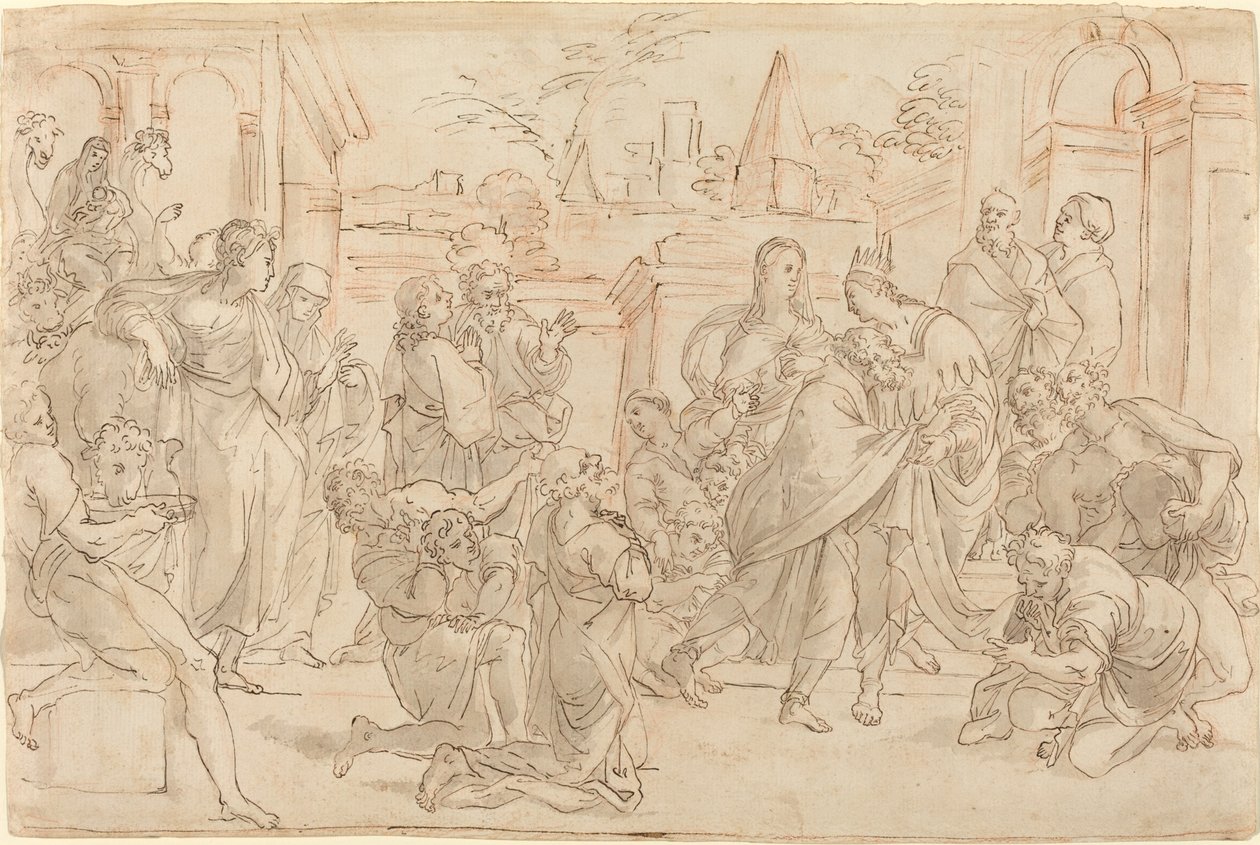 Joseph und seine Brüder in Ägypten [verso] von Italian 17th Century