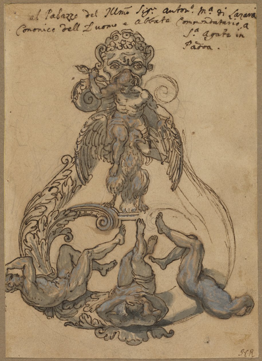 Türklopfer mit Zeus, der Riesen besiegt von Italian 17th Century or Italian 18th Century