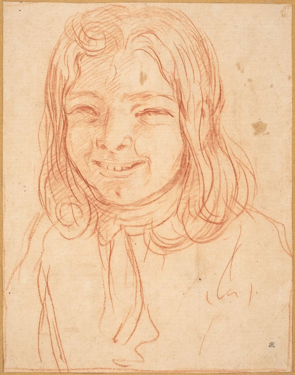 Ein lächelnder Junge mit wallendem Haar von Italian 17th or 18th Century