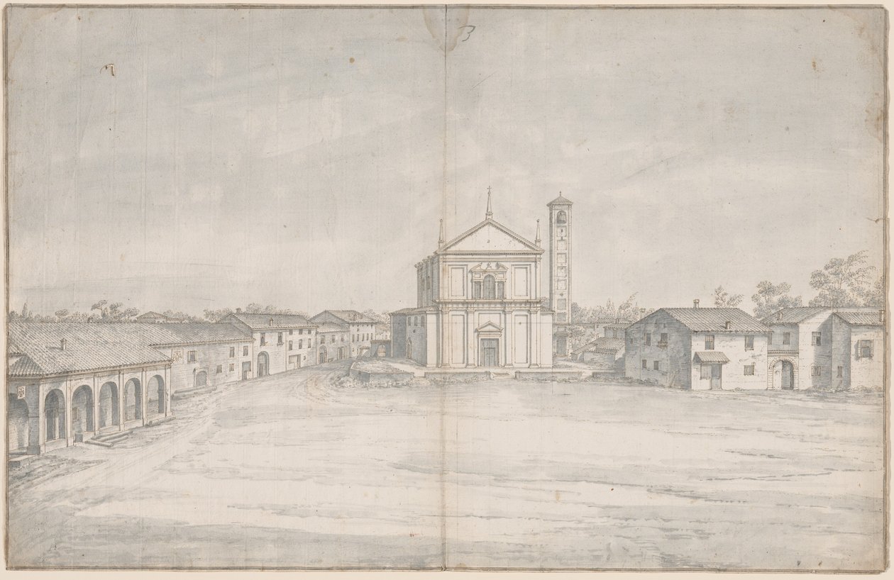 Stadtzentrum mit Kirche von Italian 18th Century