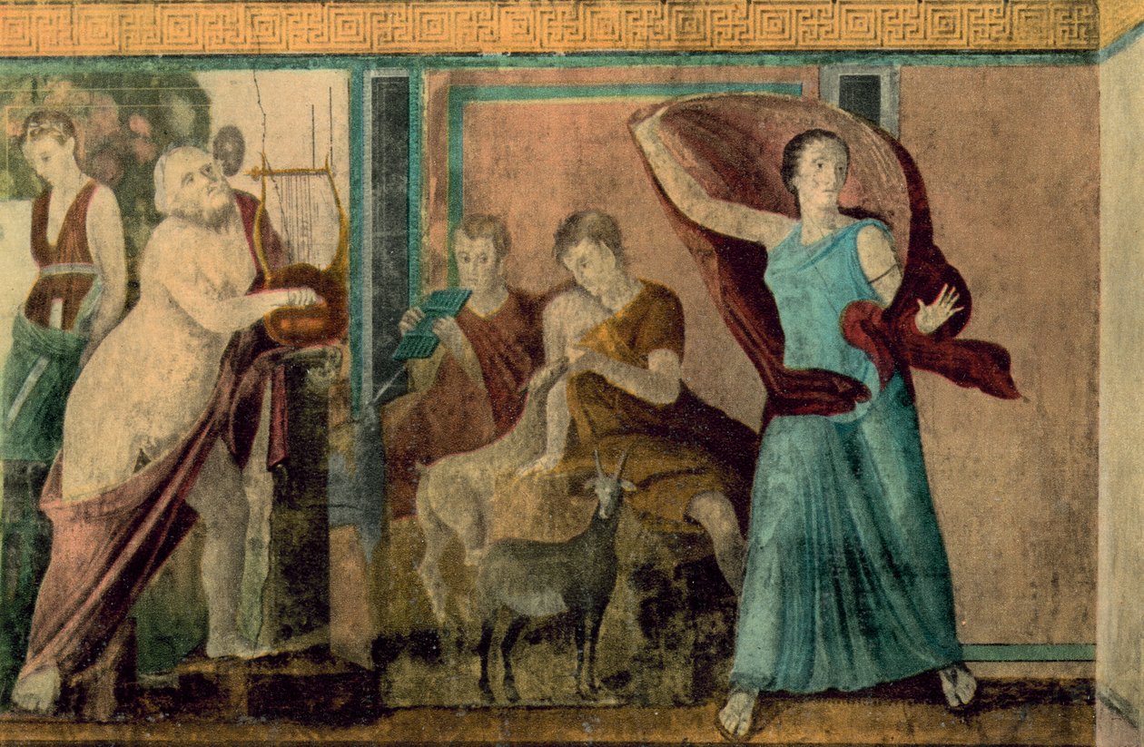 Pompei: Villa dei Misteri, Initiation, Die erschrockene Frau von Italian Photographer