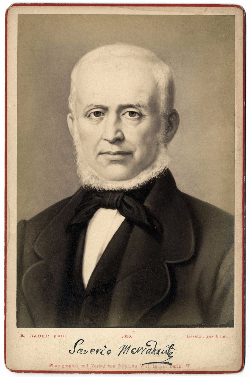 Porträt von Saverio Mercadante (1795-1870), italienischer Komponist. von Italian Photographer