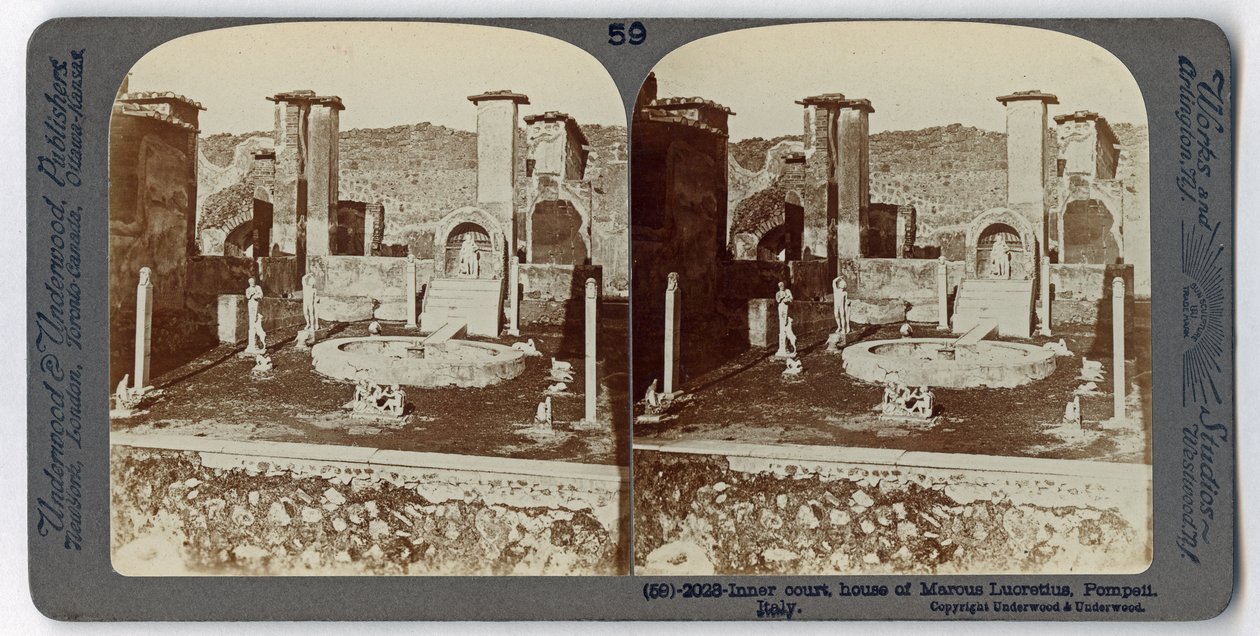 Das Haus des Marcus Lucretius, Pompeji, aus der Underwood Travel Library, 1895 von Italian Photographer