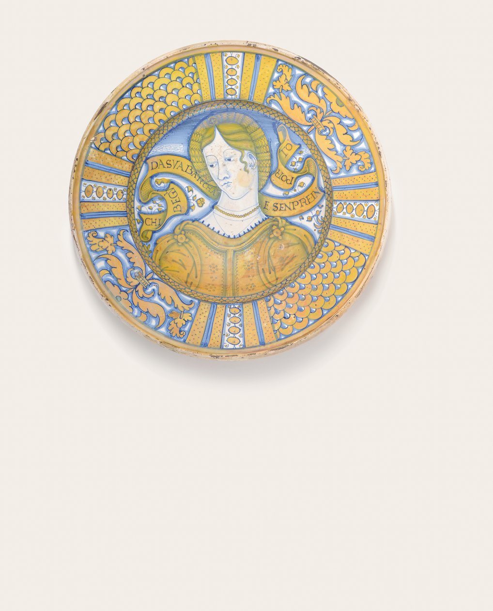 Ein Deruta Gold-Lustre Bella Donna Teller, ca. 1500-30 von Italian School