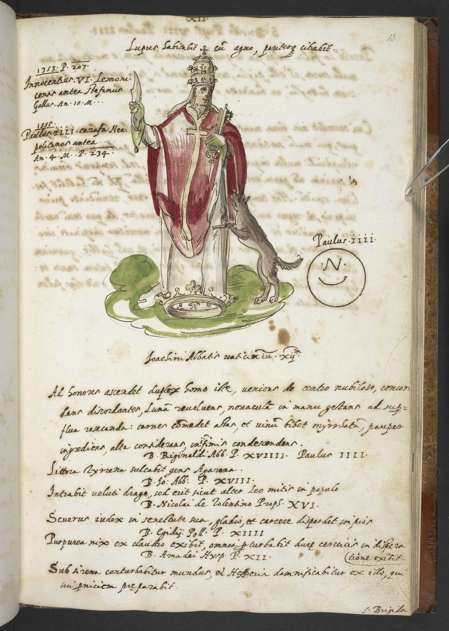 Prophezeiungen und Bilder des fünfzehnten Papstes, von Joachim von Fiore von Italian School