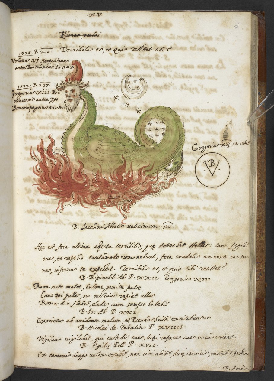 Prophezeiungen und Bilder des fünfzehnten Papstes, von Joachim von Fiore von Italian School