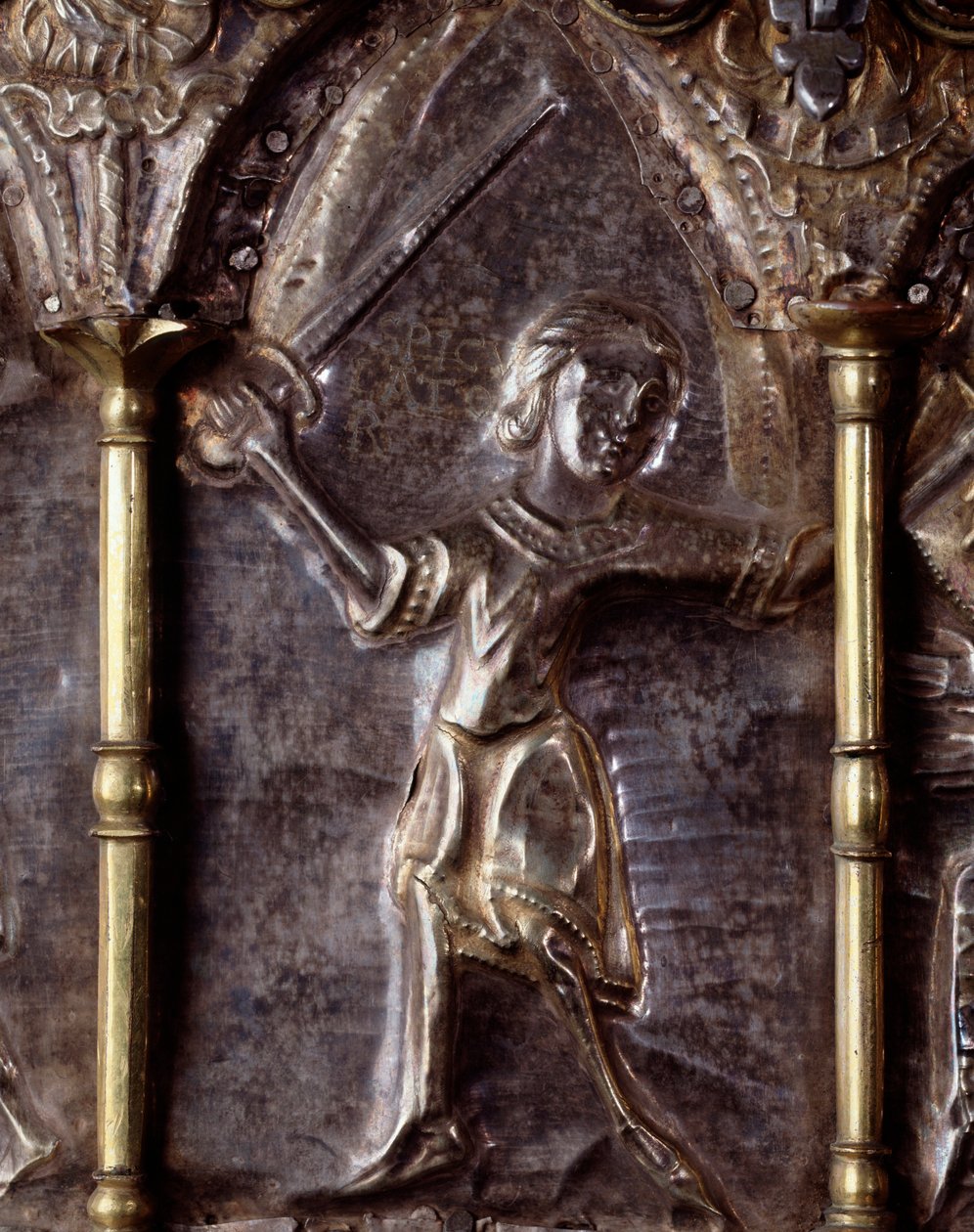 Arche Barbarossa, mit Szenen aus dem Leben von Johannes dem Täufer (Holz, Silberblatt und Steine) von Italian School