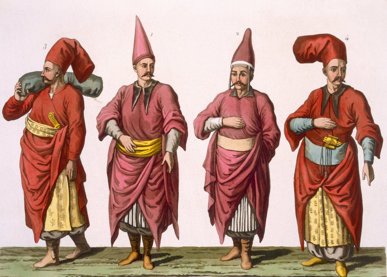 Baltadji, Kizlar-Aga usw., Tafel 6 aus Teil III, Band I der Geschichte der Nationen, graviert von V. Raineri von Italian School