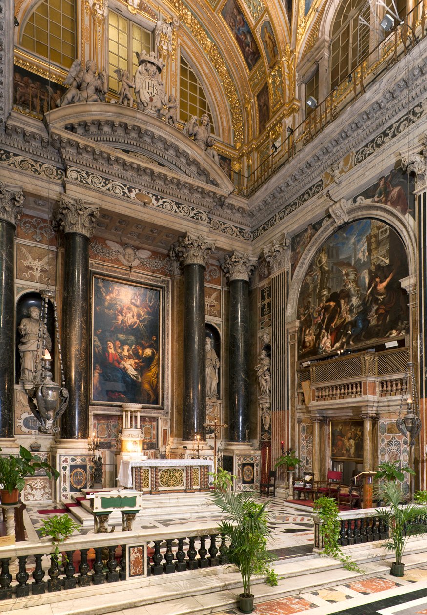 Barockkunst: Innenansicht der Jesuitenkirche des Heiligen Namens Jesu (Chiesa del Gesù) in Rom von Italian School