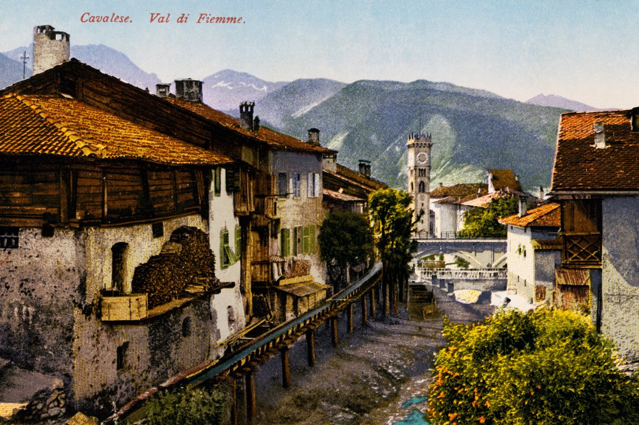 Cavalese, Val di Fiemme, Postkarte, Trentino-Südtirol, 20. Jahrhundert von Italian School
