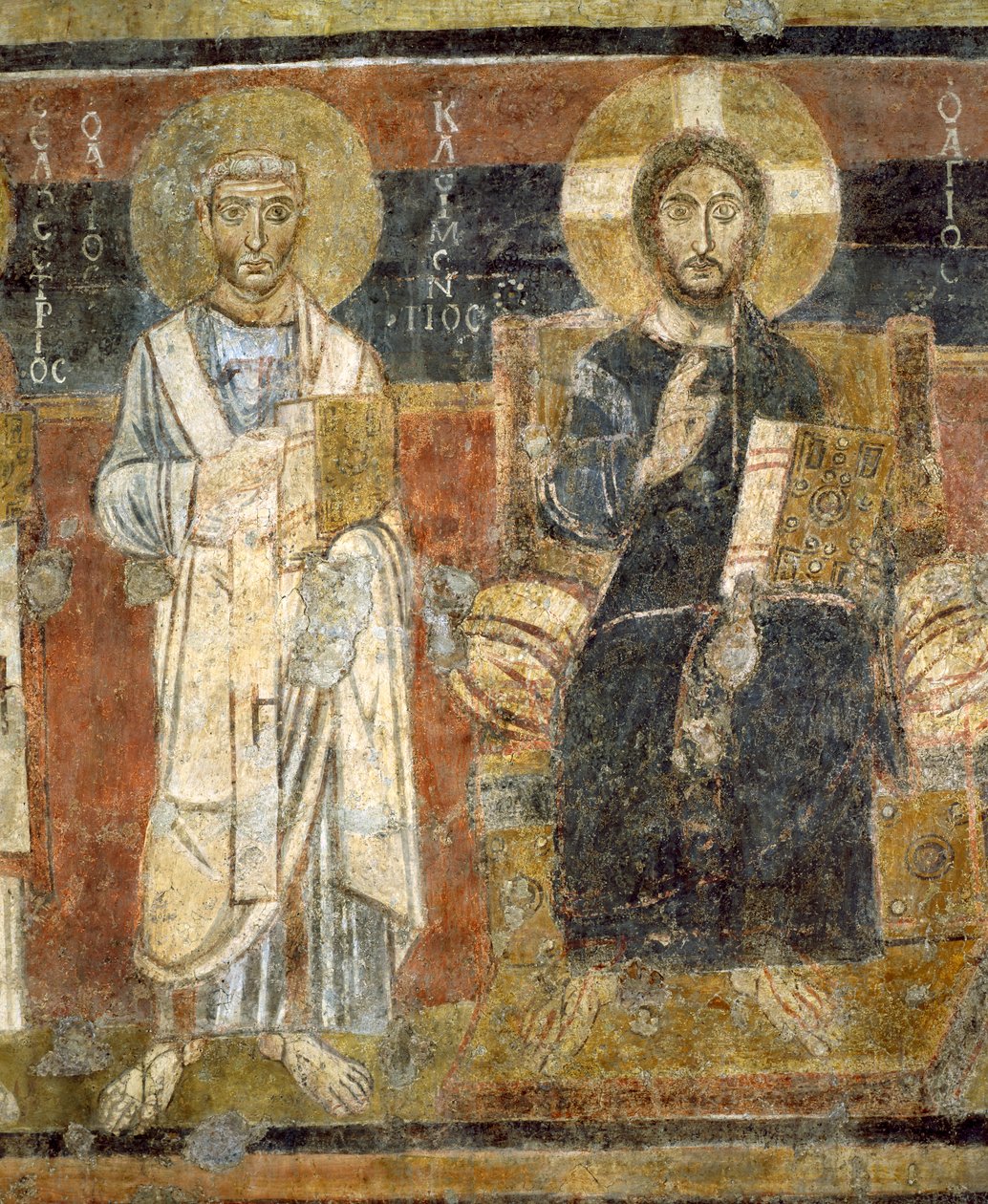 Christus in Majestät mit Heiligen, Santa Maria Antiqua, Rom von Italian School