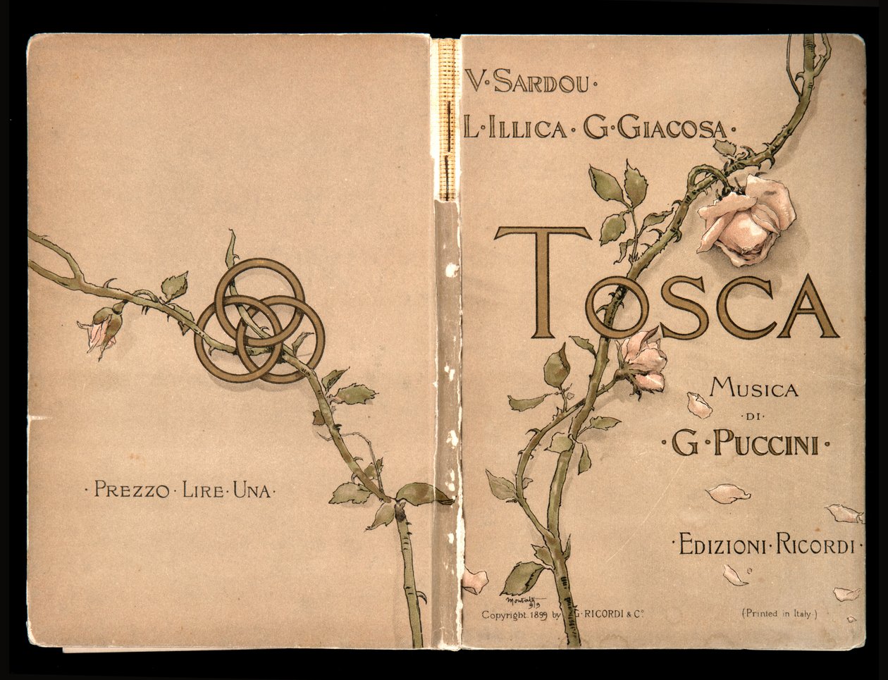 Cover, Libretto della Tosca von Giacomo Puccini, Edizione Ricordi, Italien von Italian School