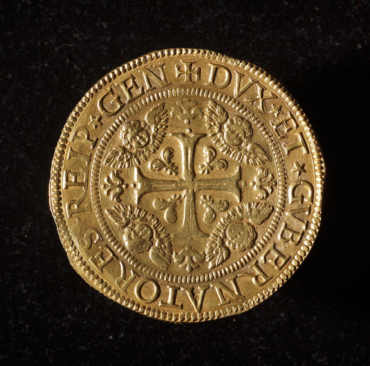 Währung der Republik Genua: 12,5 Gold-Doppie-Münze. Durchm. 61 mm. 1656. Vorderseite. Genua Musei di Strada Nuova (inv. 6456) von Italian School