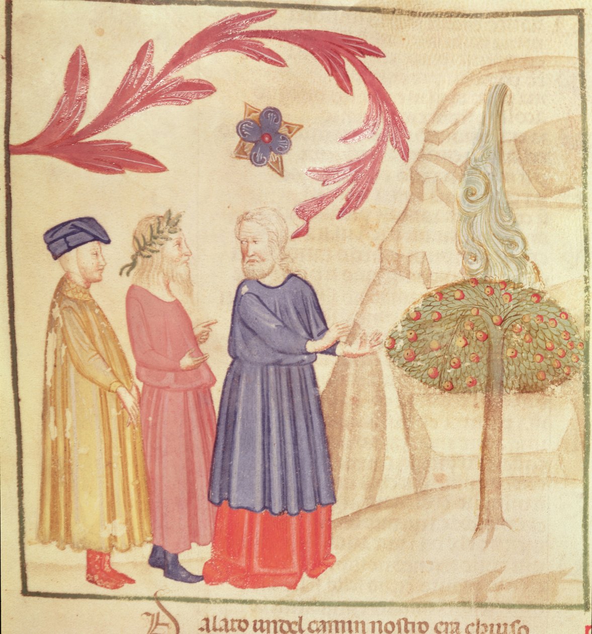 Dante und Virgil (70-19 v. Chr.) im irdischen Paradies, aus Die Göttliche Komödie von Dante Alighieri (1265-1321) von Italian School