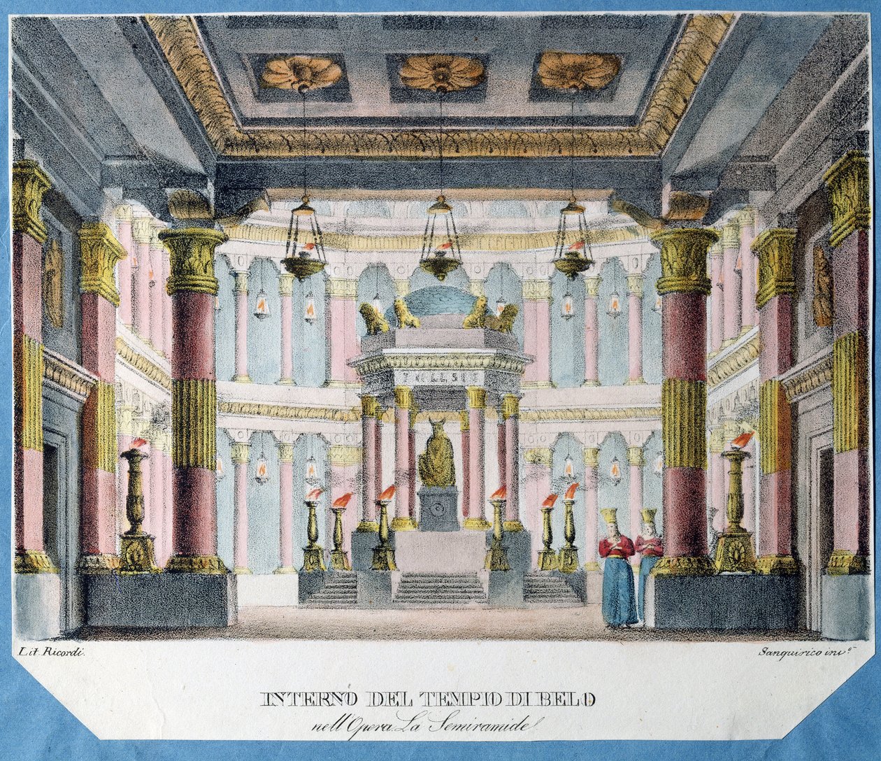Bühnenbild für die Oper La Semiramide von Christoph Gluck von Italian School