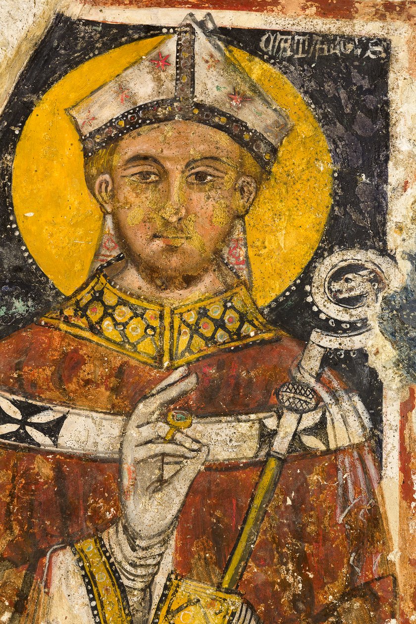 Detail des Triptychons, das San Cataldo darstellt, Krypta der Kathedrale von Italian School