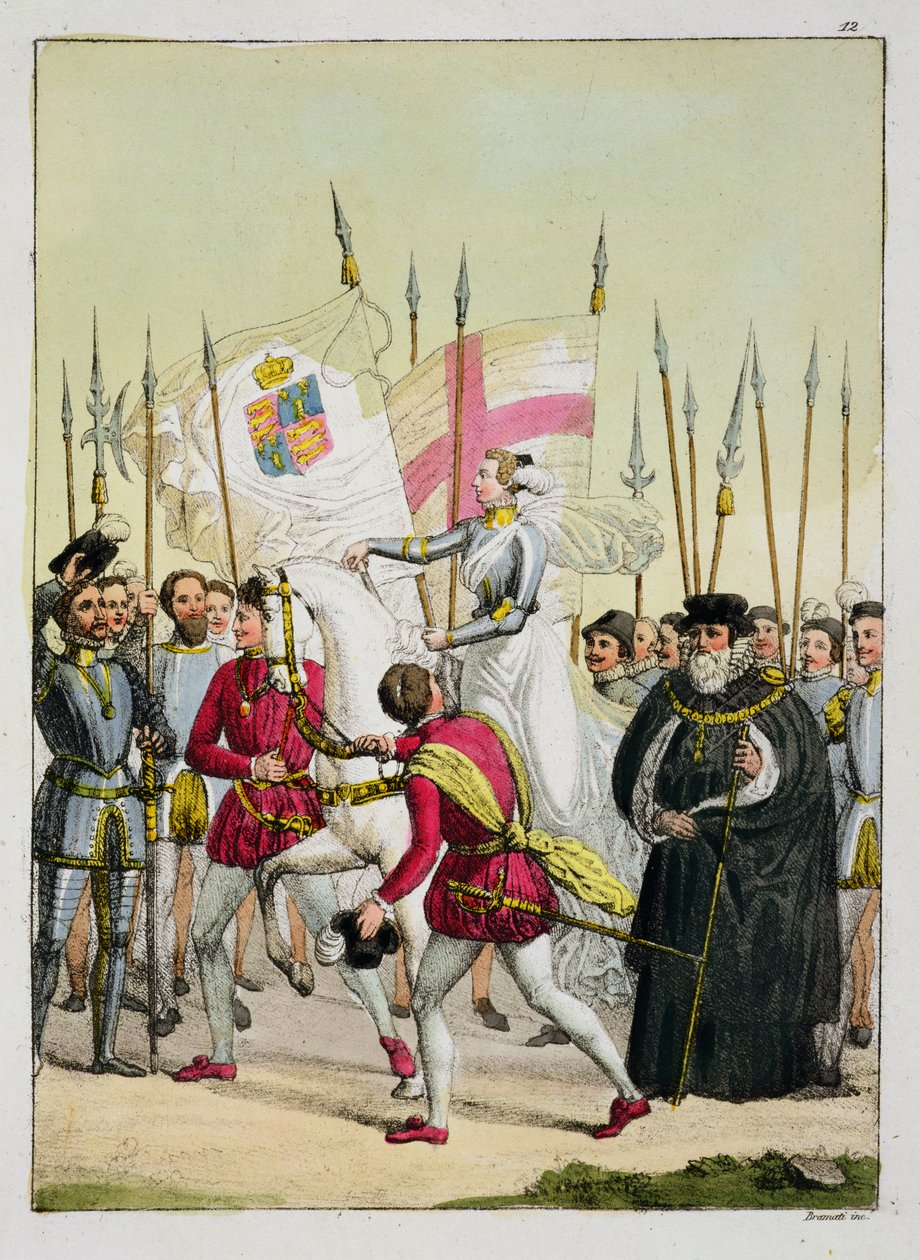 Elisabeth I., Tafel 12 aus Die Geschichte der Nationen (Aquatinta) von Italian School