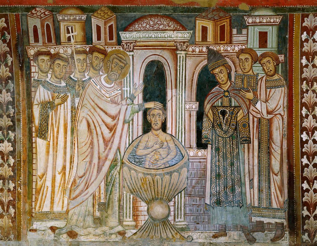 Kaiser Konstantin, geheilt von Lepra, Detail aus der 
