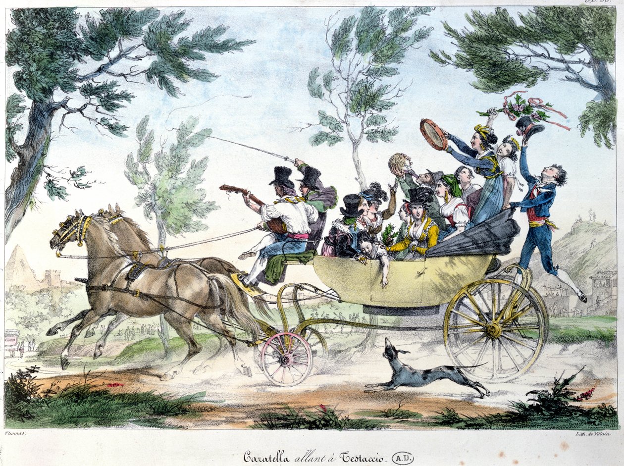 Expedition nach Testaccio, in der Nähe von Rom, in einer Caratella, ca. 1830 von Italian School