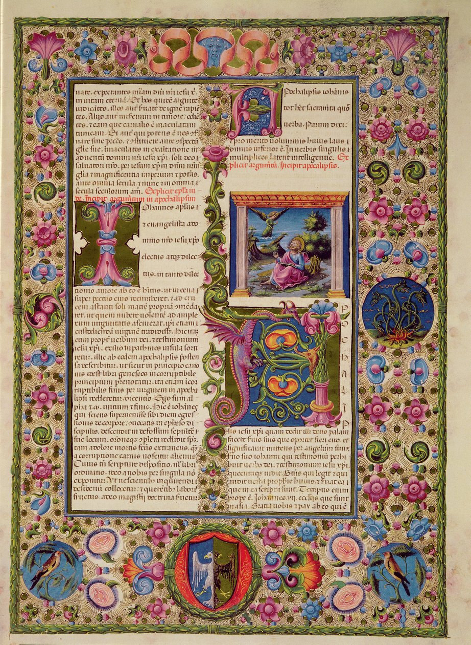 Fol.236r Eröffnung des Buches der Apokalypse, aus der Borso d