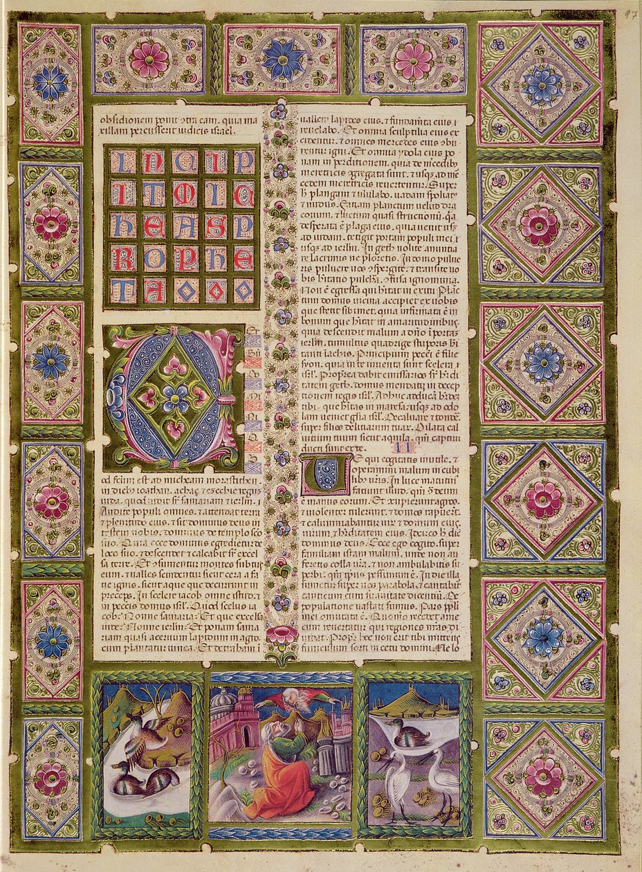 Eröffnung des Buches des Propheten Micha, aus der Borso d