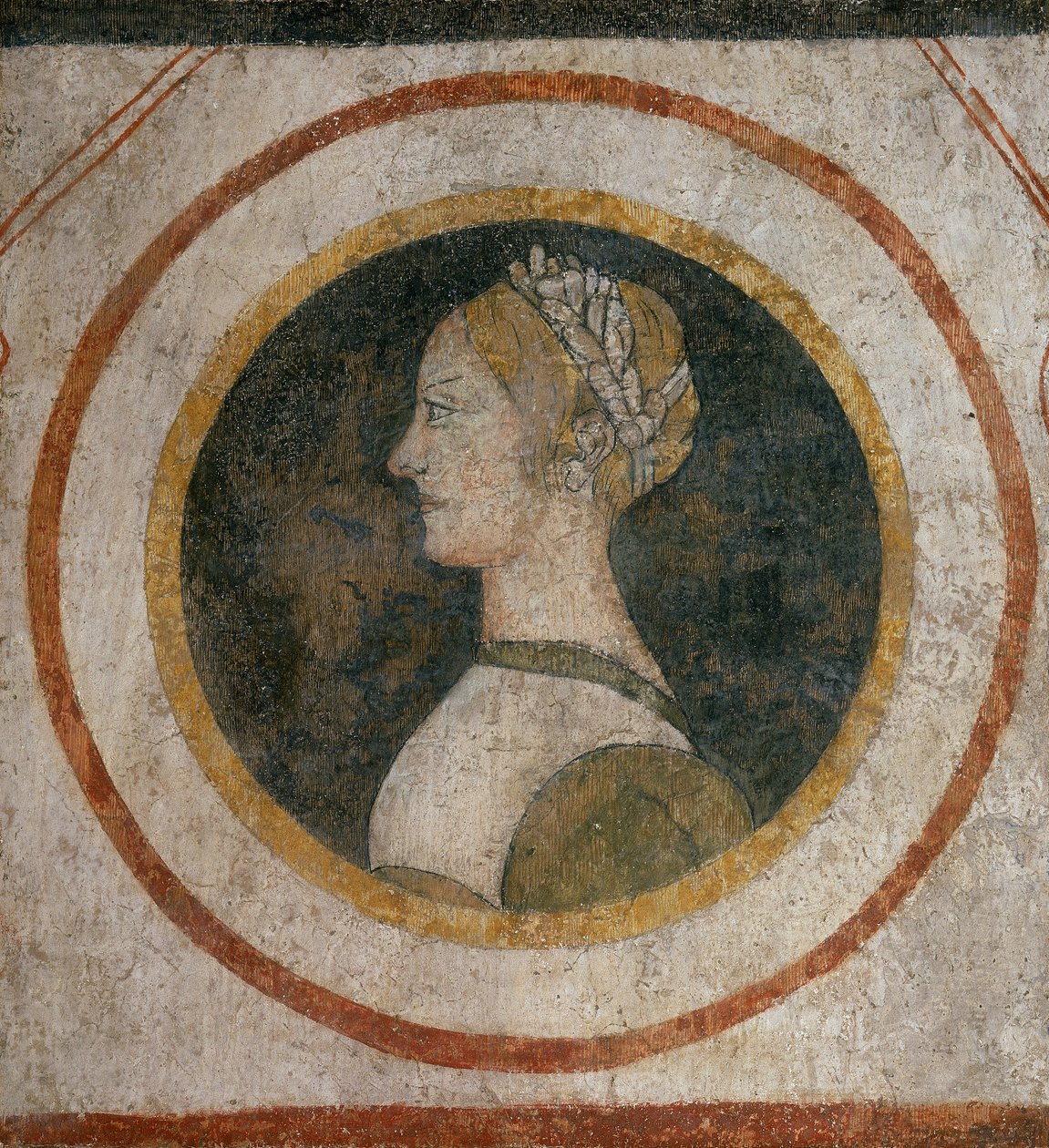Fresko einer Frau der Familie Vismara, ehemals im Casa Vismara in Legnano von Italian School