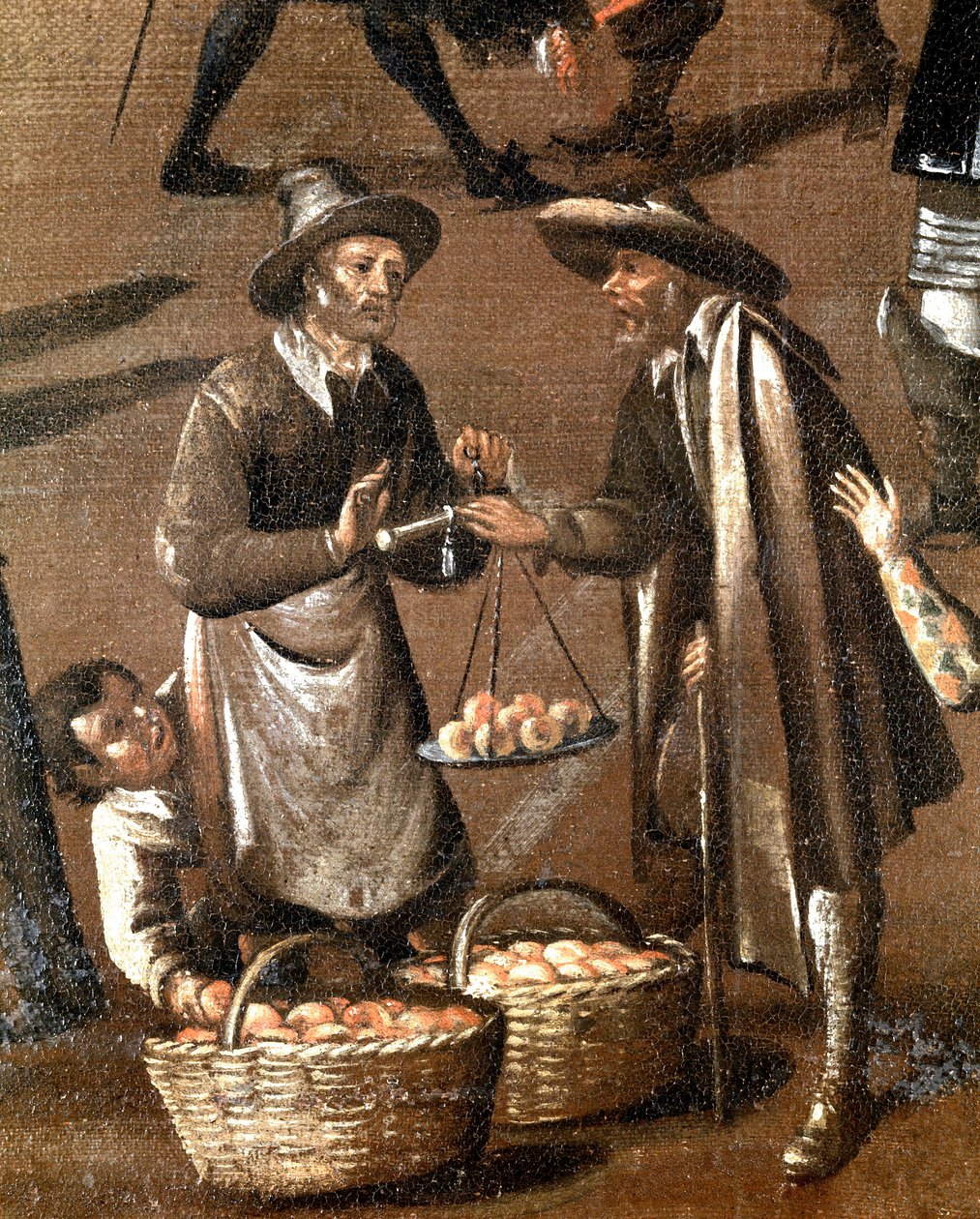 Obsthändler und kleiner Dieb (Detail) von Italian School