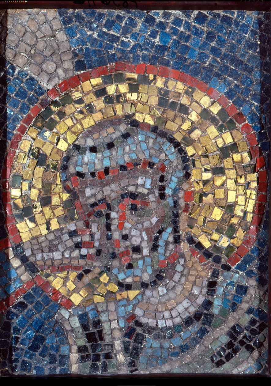 Kopf des Heiligen Ambrosius, erste Hälfte des 9. Jahrhunderts von Italian School