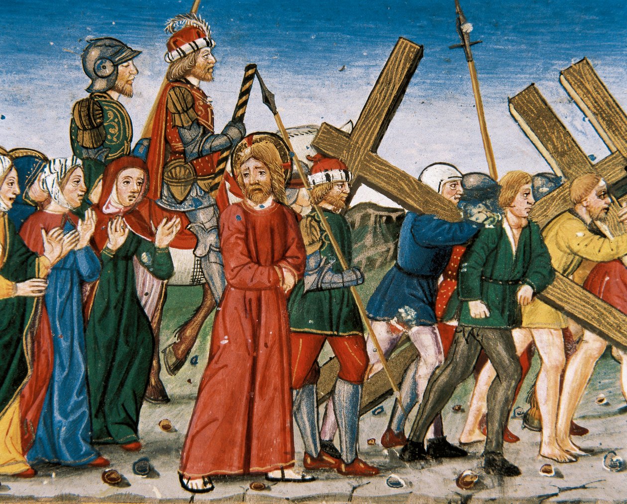 Jesus führt nach Golgatha und die heiligen Frauen auf dem Weg von Italian School