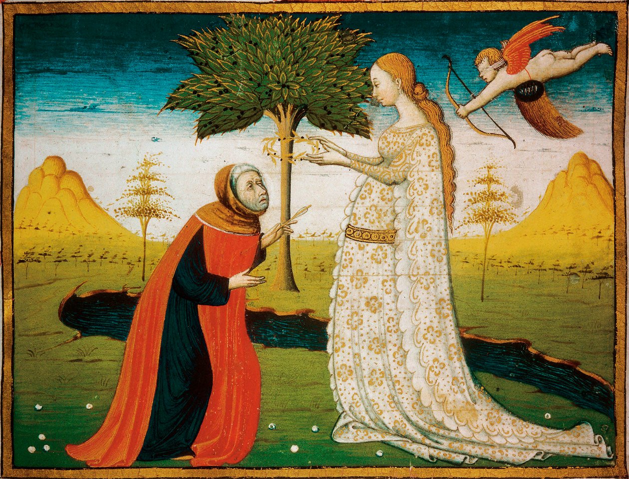 Laura de Noves krönt den Dichter Francesco Petrarca von Italian School