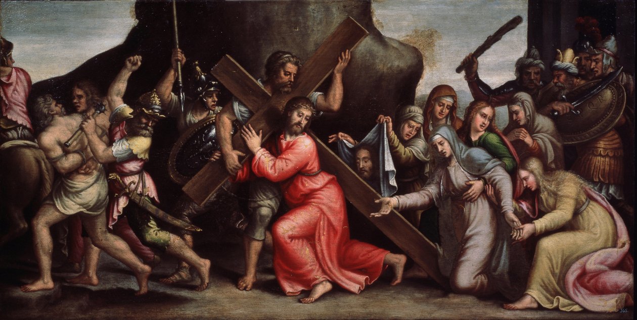 Christus trägt sein Kreuz von Italian School