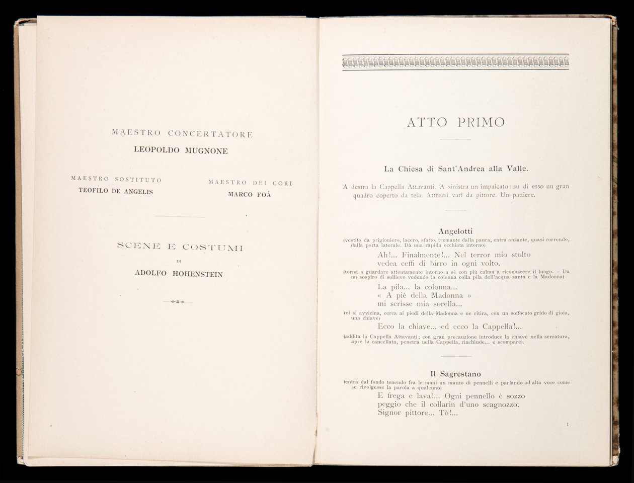 Libretto della Tosca von Giacomo Puccini, Edition Ricordi, Italien von Italian School