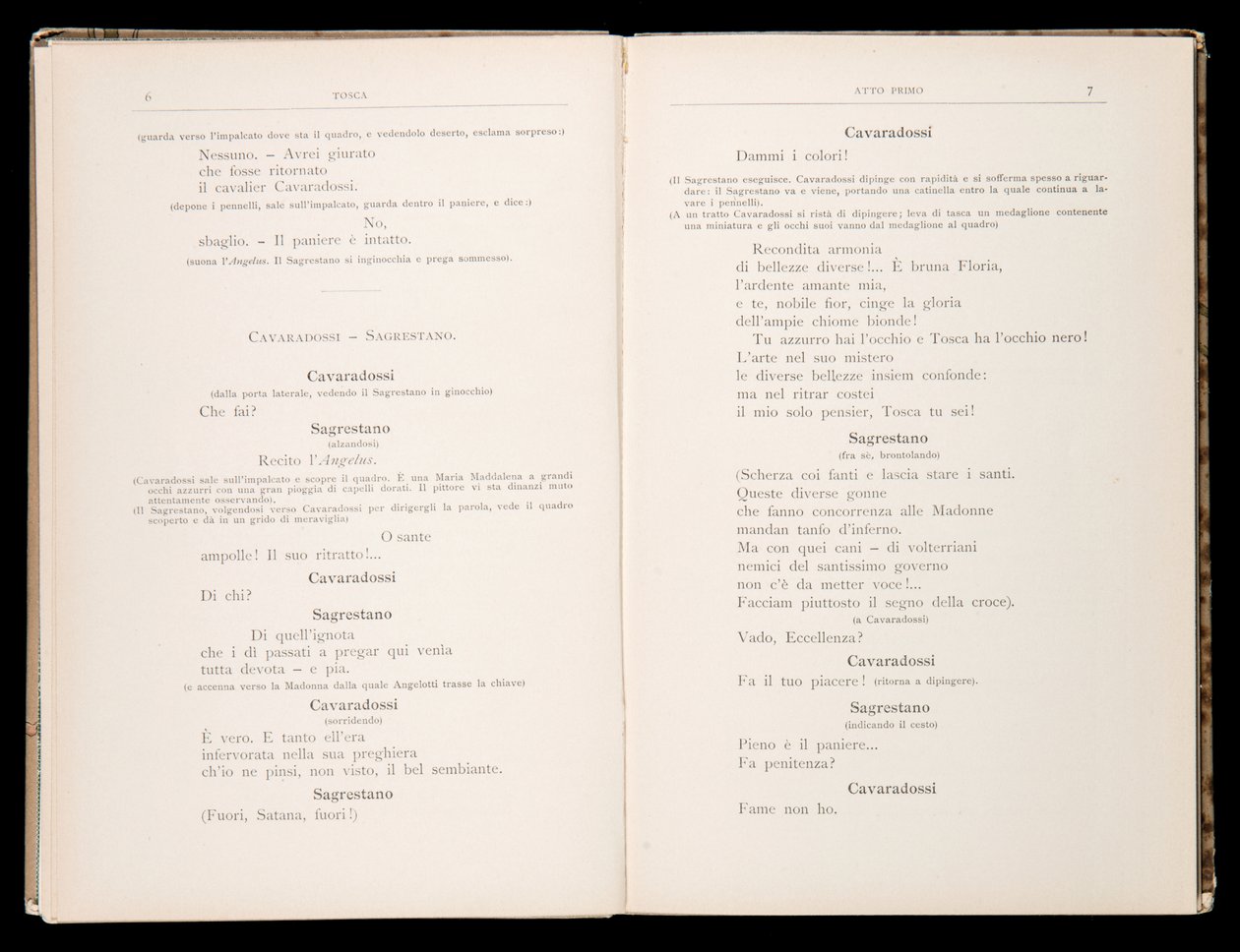 Libretto della Tosca von Giacomo Puccini, Edition Ricordi, Italien von Italian School