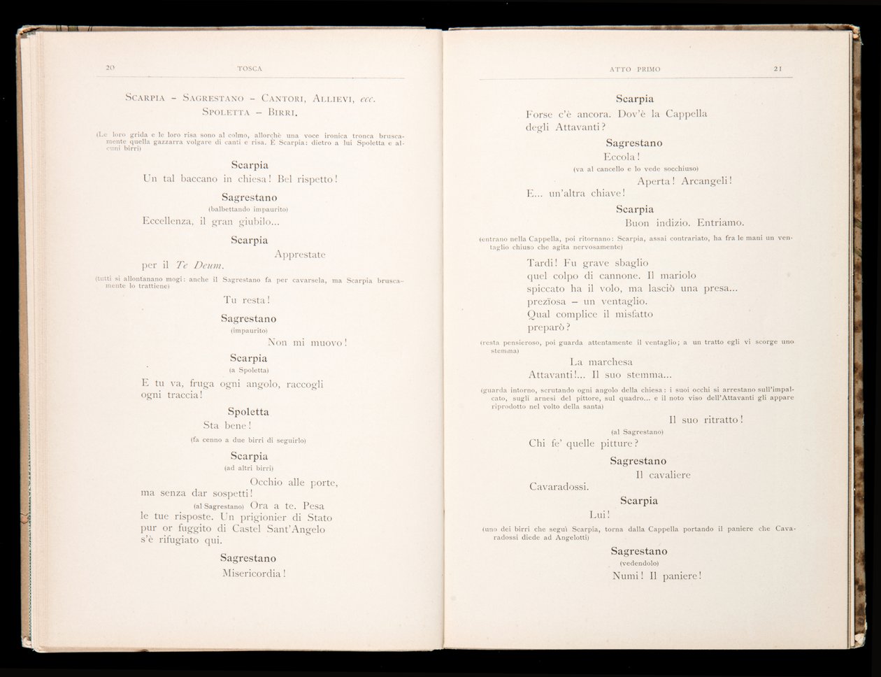 Libretto della Tosca von Giacomo Puccini, Edition Ricordi, Italien von Italian School