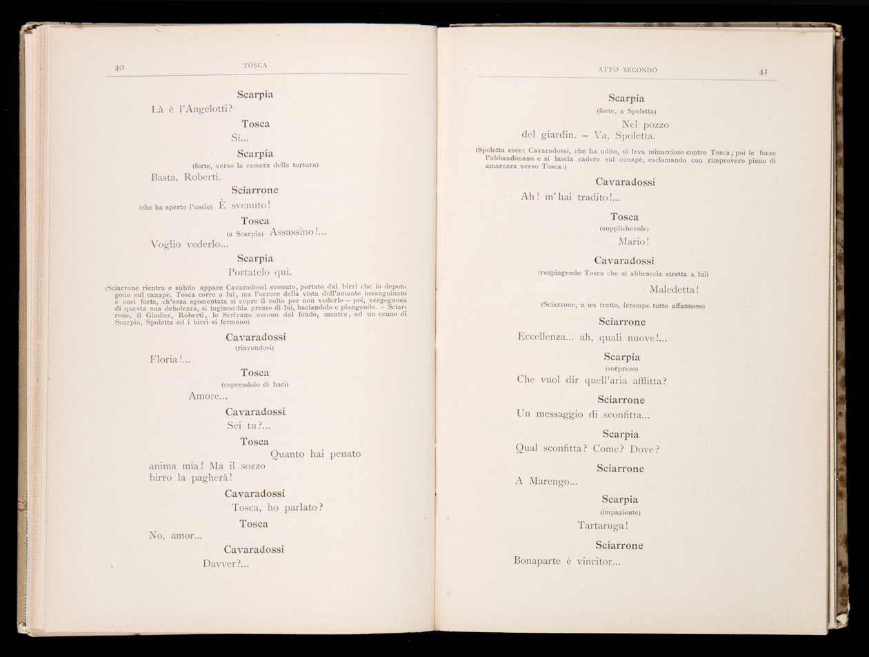 Libretto della Tosca, Edizione Ricordi, Italien von Italian School