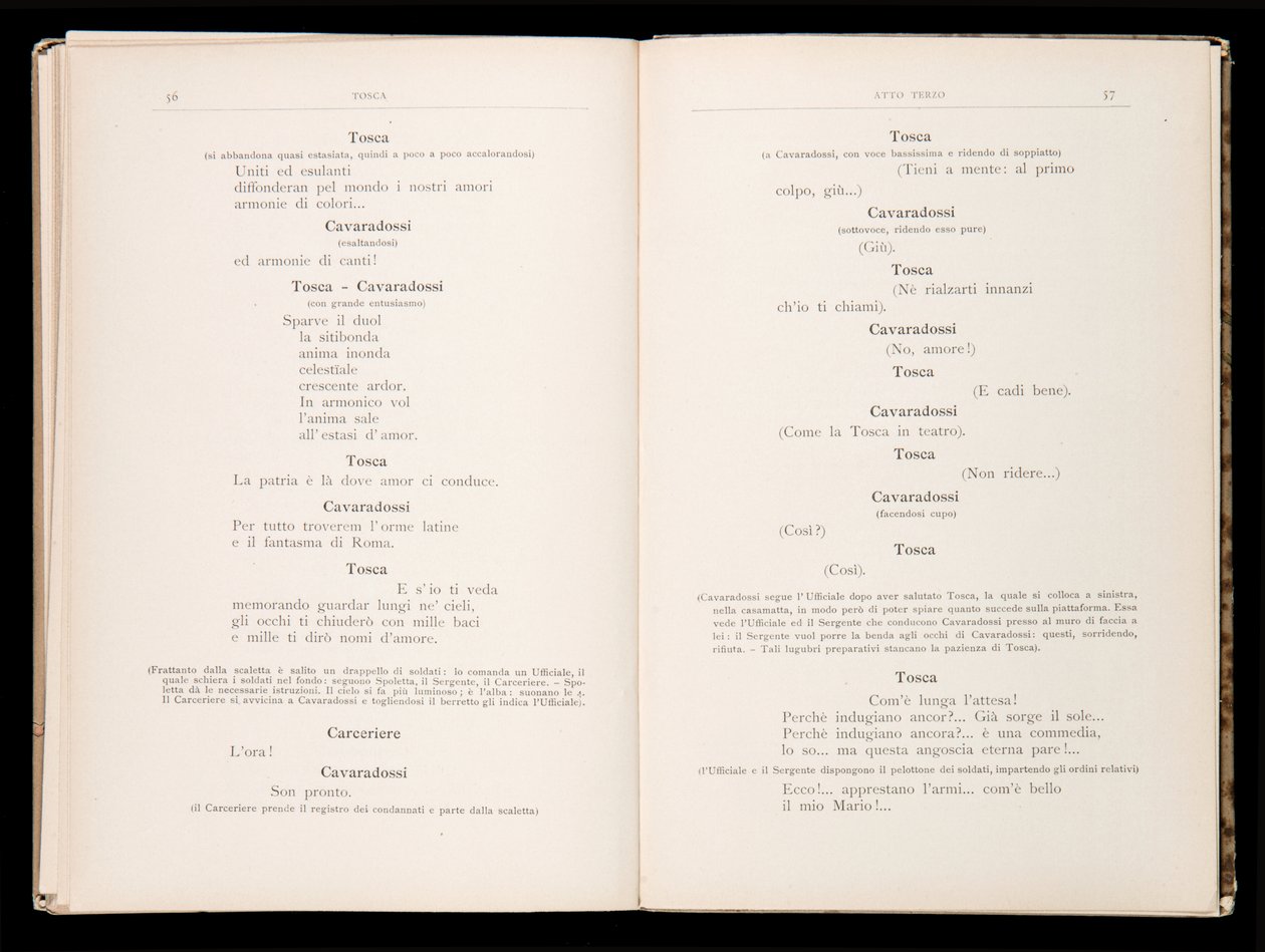 Libretto della Tosca von Giacomo Puccini, Edition Ricordi, Italien von Italian School