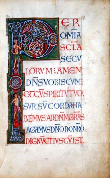 Ms.49. f.4r Historiierte Initiale 