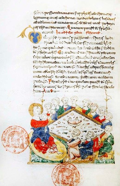 Ms 364 Das letzte Abendmahl, aus dem Brevier von Monte Cassino von Italian School