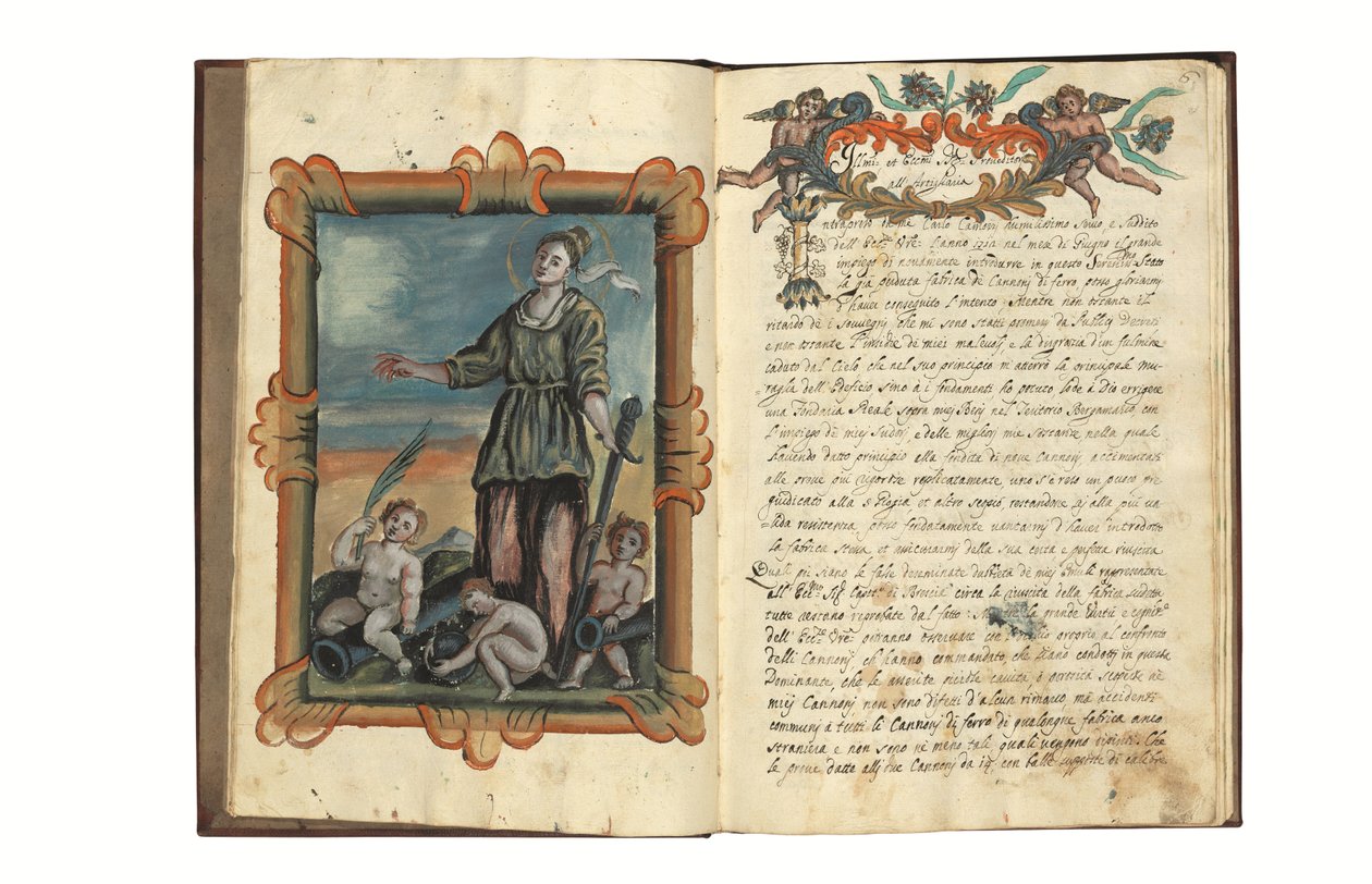 Über die Herstellung von Waffen für die Republik Venedig von Carlo Camozzi di Bergamo (fl.1712), in Italienisch und Latein, illustriertes Manuskript auf Papier, Venedig, erste Hälfte des 18. Jahrhunderts von Italian School