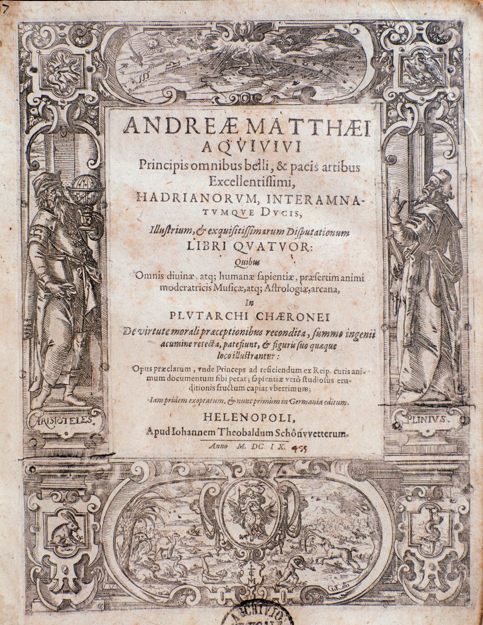 Seite aus Principi omnibus belli von Andrea Matteo Acquaviva von Italian School