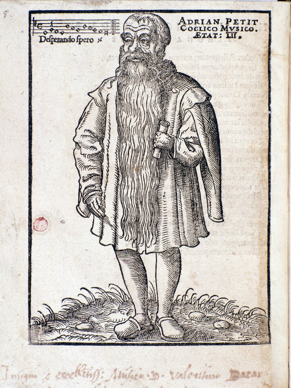 Porträt von Adrianus Petit Coclico (1500-1562), niederländischer Komponist der Renaissance von Italian School