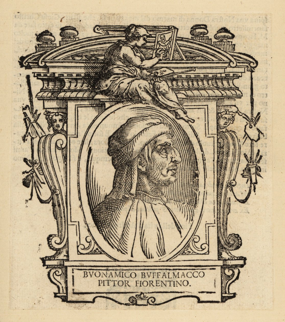 Porträt von Buonamico di Martino oder Buonamico Buffalmacco, italienischer Maler, der in Florenz, Bologna und Pisa arbeitete, ca. 1290-1340 von Italian School
